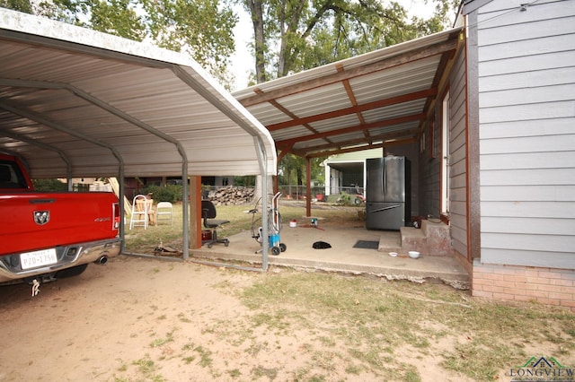 view of car parking with a carport