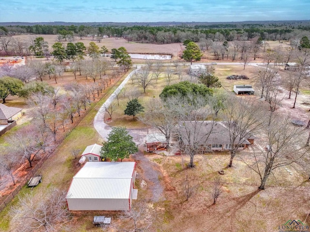 aerial view featuring a rural view