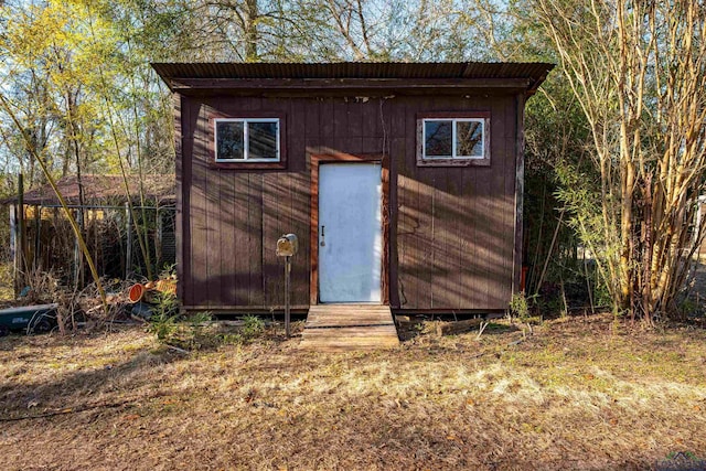 view of shed