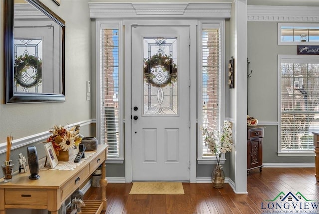 1900 Frostwood Dr, Tyler, TX 75703 - entryway featuring hardwood / wood-style floors and baseboards