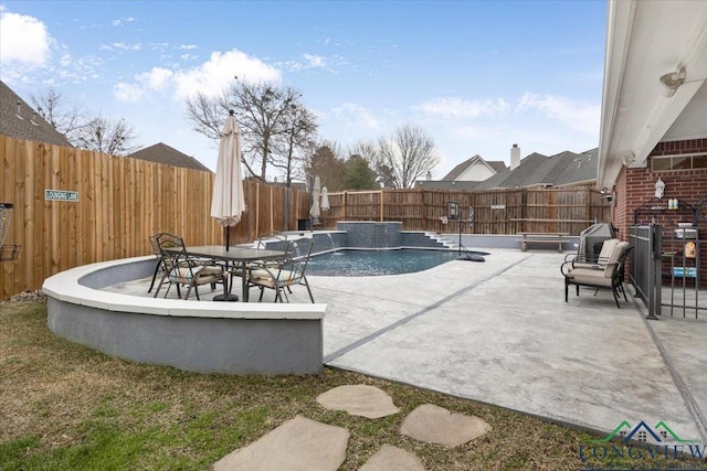 1900 Frostwood Dr, Tyler, TX 75703 - view of swimming pool featuring a fenced in pool, a fenced backyard, and a patio area