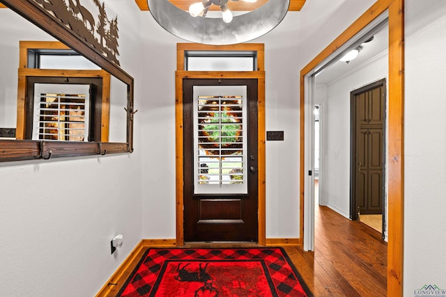 entrance foyer with dark hardwood / wood-style flooring