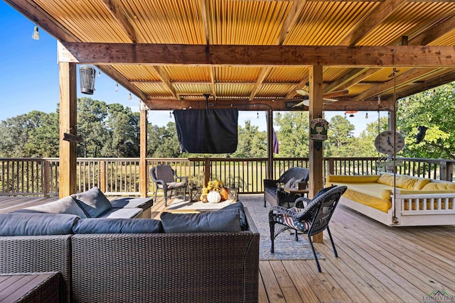 deck with outdoor lounge area