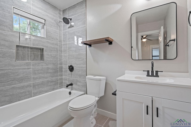 251 Crockett St, Lone Star, TX 75668 - full bath featuring shower / bathtub combination, vanity, and ceiling fan