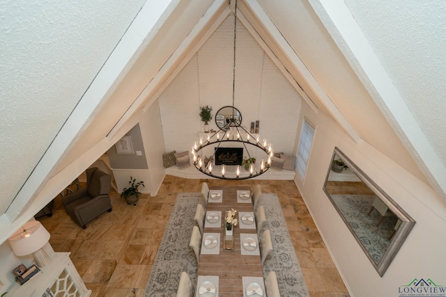 interior space with an inviting chandelier