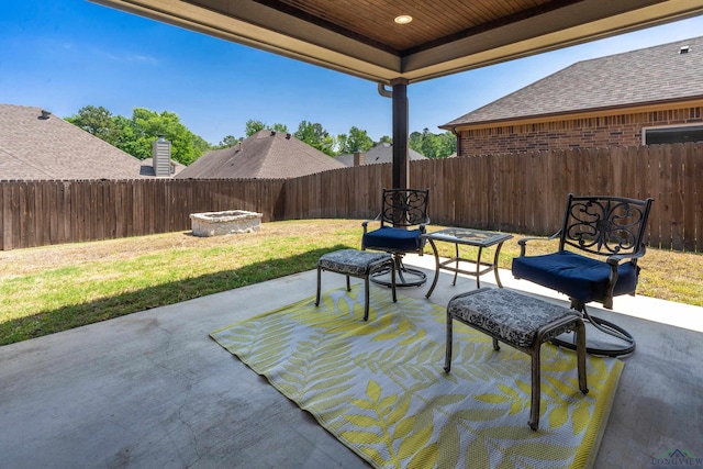 view of patio with a fenced backyard