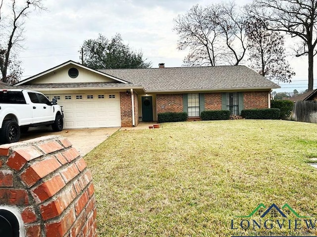 1203 Tiffany Ln, Longview, TX 75604 - single story home featuring an attached garage, brick siding, concrete driveway, and a shingled roof