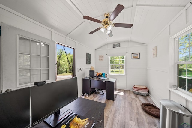 13391 County Road 4336, Larue, TX 75770 - office area with light wood-style flooring, healthy amount of natural light, and a ceiling fan