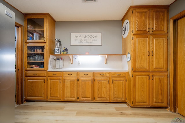 kitchen with light wood-type flooring