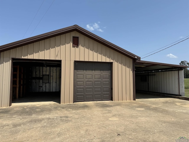 garage with a detached garage