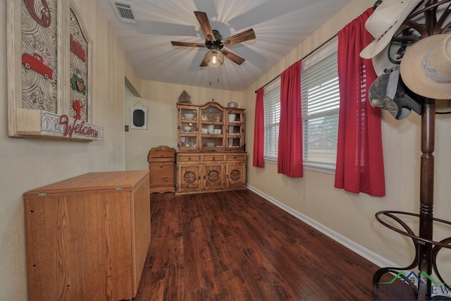 hallway featuring dark hardwood / wood-style floors