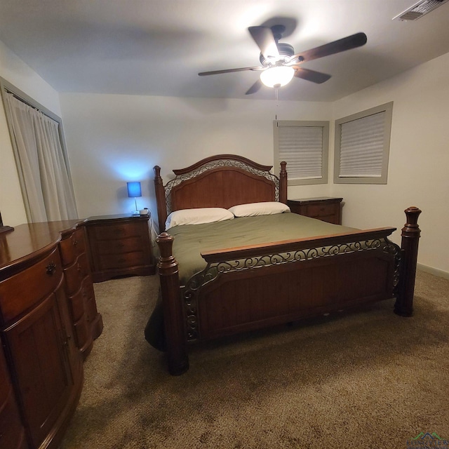 414 E Main St, Omaha, TX 75571 - bedroom featuring dark colored carpet and a ceiling fan
