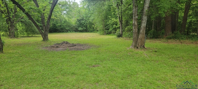 414 E Main St, Omaha, TX 75571 - view of grassy yard featuring a wooded view