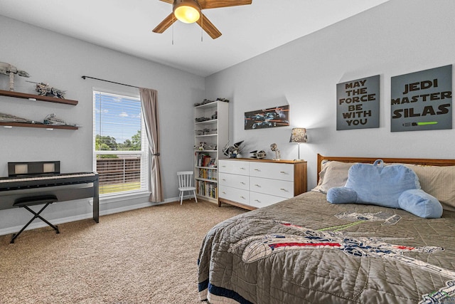 215 Sugar Creek Ln, Longview, TX 75605 - bedroom with carpet floors, baseboards, and ceiling fan