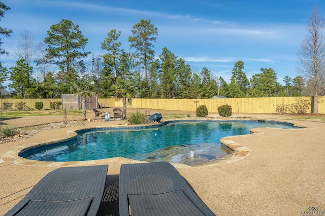 view of pool featuring a patio