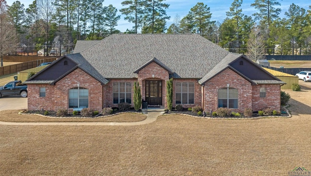 view of front of home with a front yard