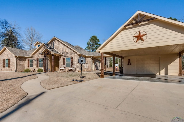 view of front of home with brick siding