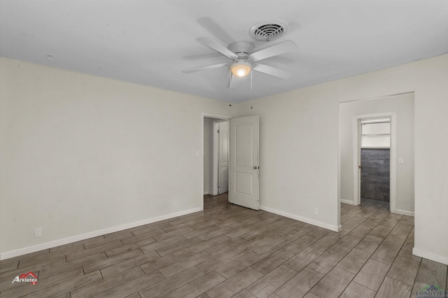 unfurnished room featuring ceiling fan