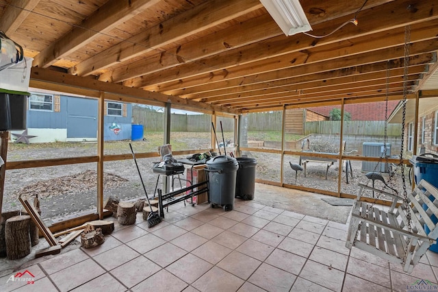 view of unfurnished sunroom