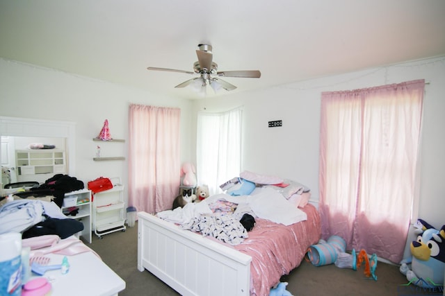 206 E Shofner Dr, Longview, TX 75604 - bedroom with carpet and a ceiling fan