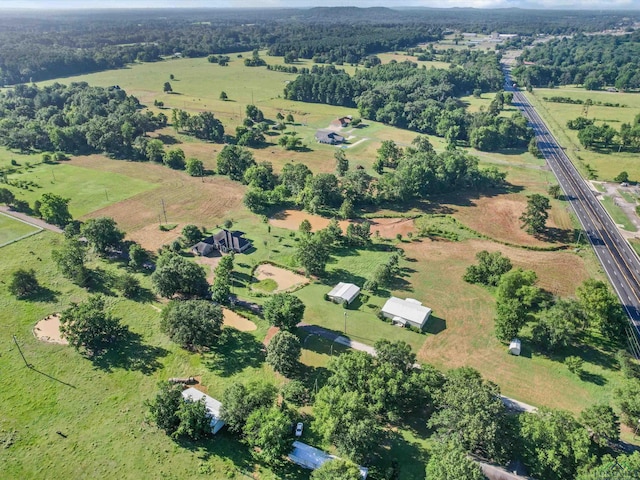 aerial view featuring a rural view