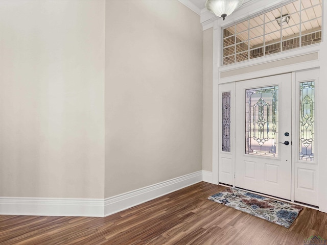 foyer entrance featuring hardwood / wood-style floors