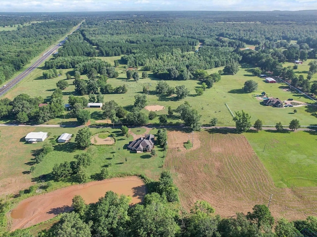 drone / aerial view featuring a rural view