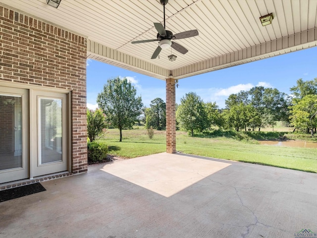 view of patio / terrace with ceiling fan