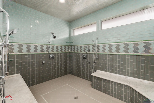 bathroom with tiled shower