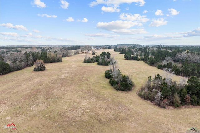 birds eye view of property with a rural view