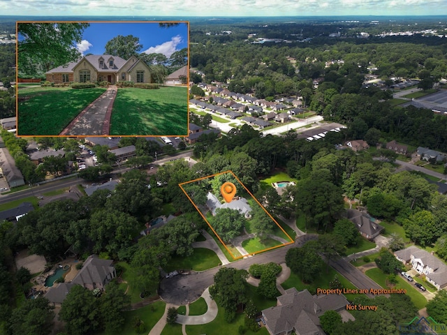 7 Summer Creek Way, Longview, TX 75604 - aerial view of residential area with property boundaries highlighted