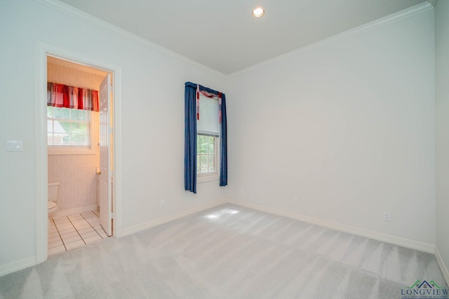 7 Summer Creek Way, Longview, TX 75604 - carpeted empty room with crown molding and recessed lighting