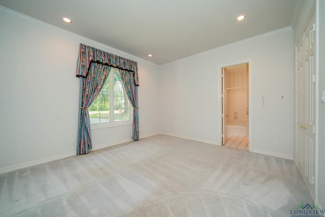 7 Summer Creek Way, Longview, TX 75604 - unfurnished room with carpet floors, crown molding, and recessed lighting