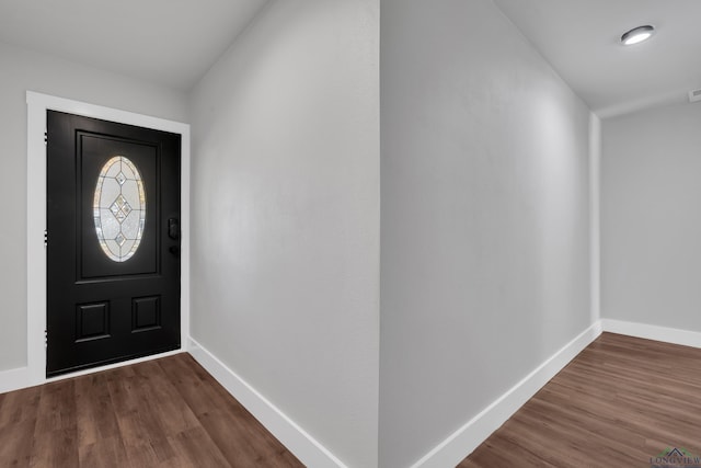 entrance foyer with dark wood-type flooring