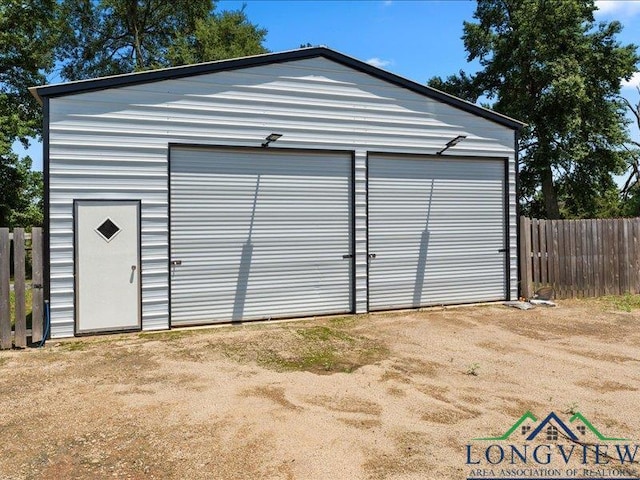 view of garage