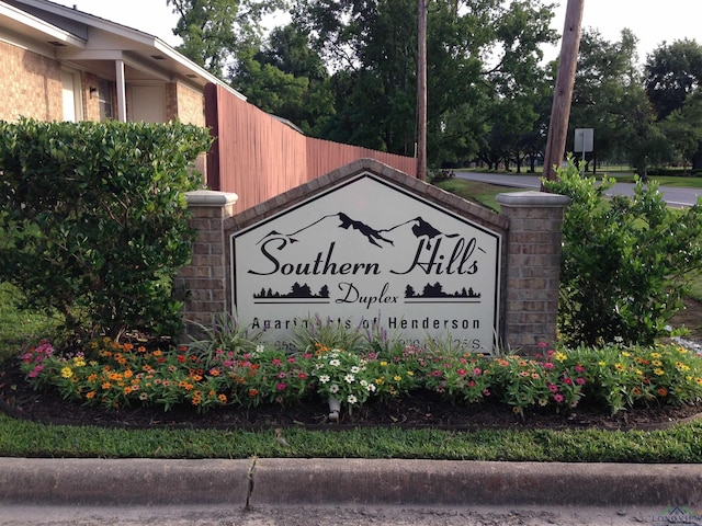 view of community sign