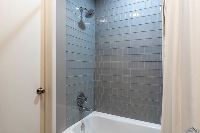 full bath featuring shower / bath combination with curtain