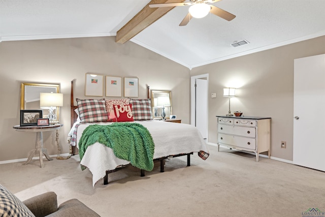 2713 Northridge Dr, Longview, TX 75605 - bedroom with carpet floors, crown molding, baseboards, and a ceiling fan