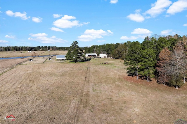 drone / aerial view featuring a rural view