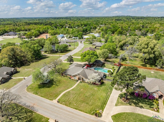 aerial view with a forest view