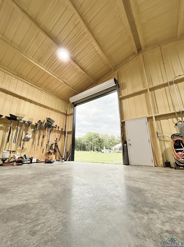 view of garage