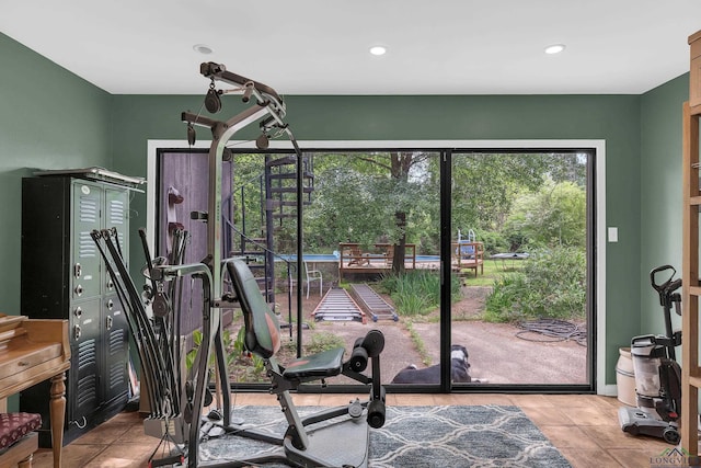 414 Harper Dr, Marshall, TX 75672 - workout room featuring recessed lighting