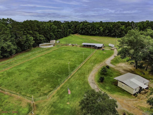 drone / aerial view featuring a rural view