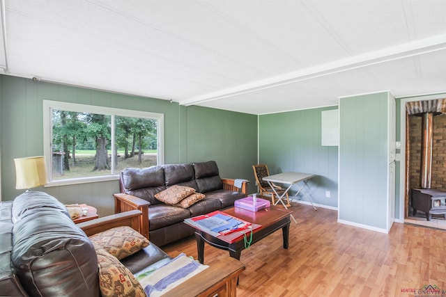 living room with light hardwood / wood-style floors