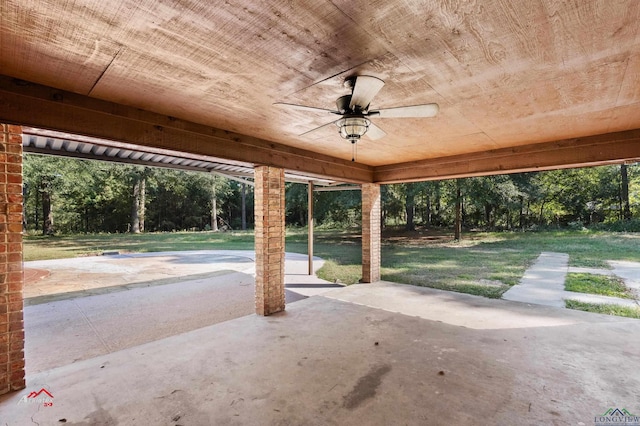 view of patio with ceiling fan