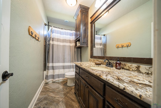 full bathroom featuring vanity, toilet, and shower / bath combo with shower curtain