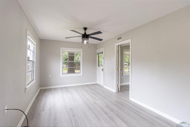 524 N College St, Lindale, TX 75771 - spare room with light wood finished floors and a ceiling fan