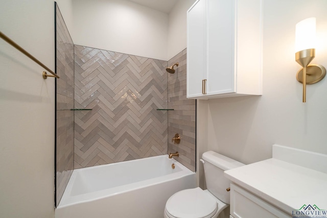 full bathroom with toilet and shower / tub combination