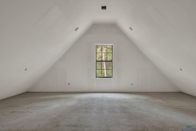 additional living space with lofted ceiling