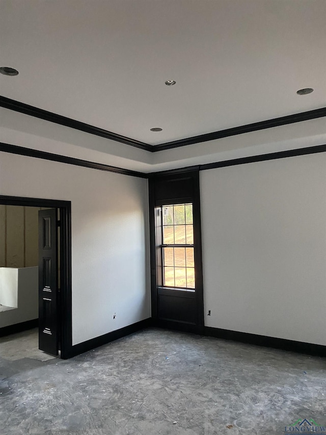 empty room with crown molding